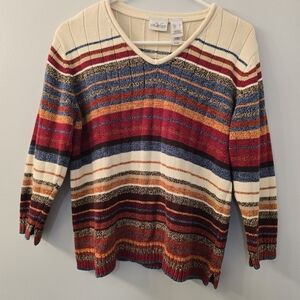Like New Liz Claiborne Villager V-Neck 3/4 Sleeve Sweater - Size Large